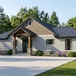 CHD-1636 Beach House Plan – Front Elevation