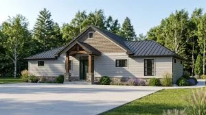 CHD-1636 Beach House Plan – Front Elevation