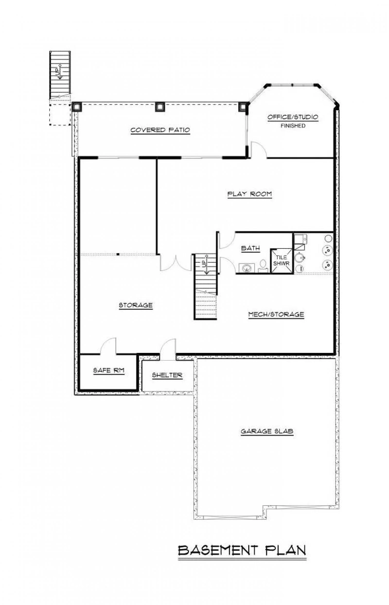 CHD-1638 Beach House Plan – Basement Floor Plan