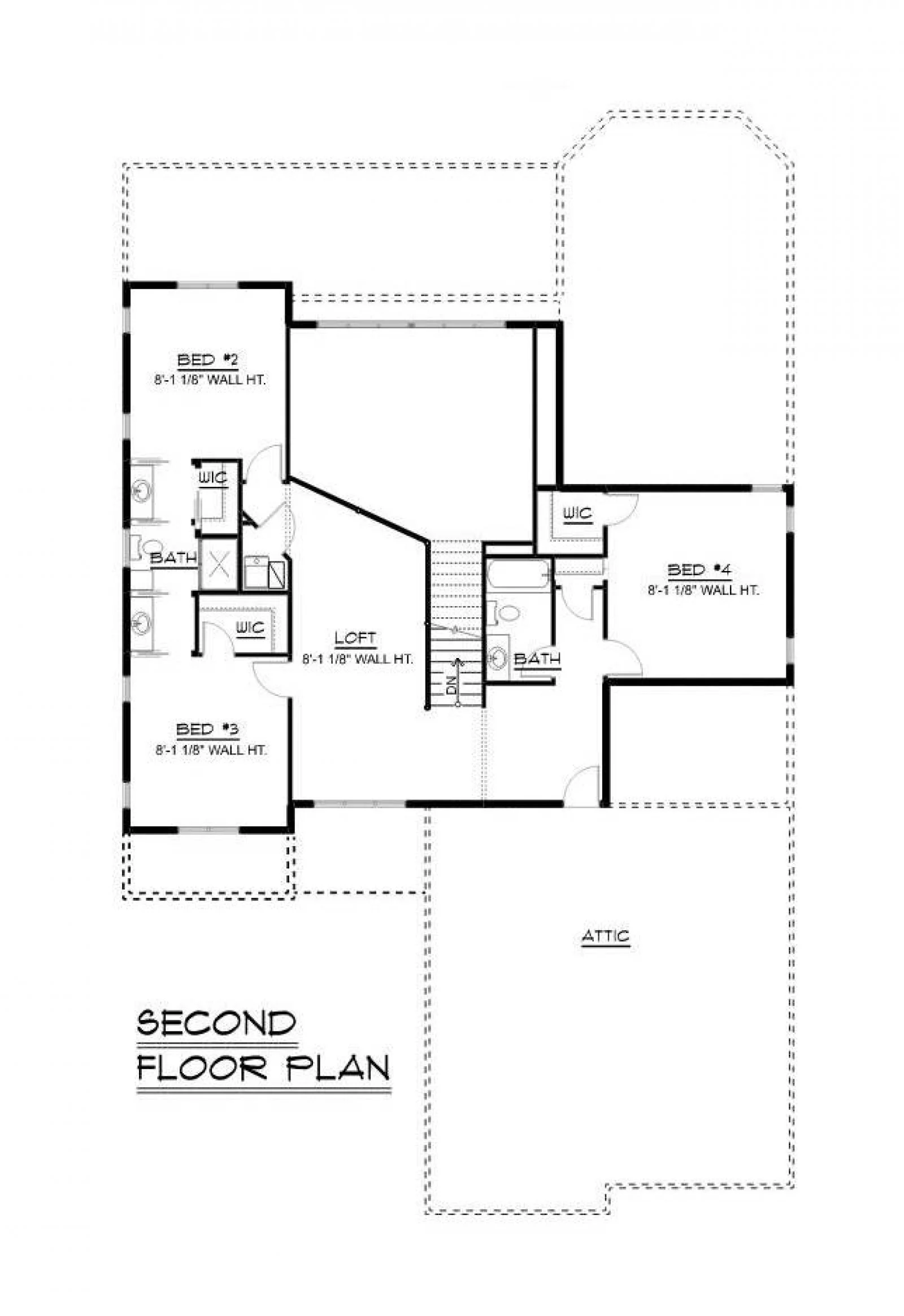 CHD-1638 Beach House Plan – Second Floor Plan