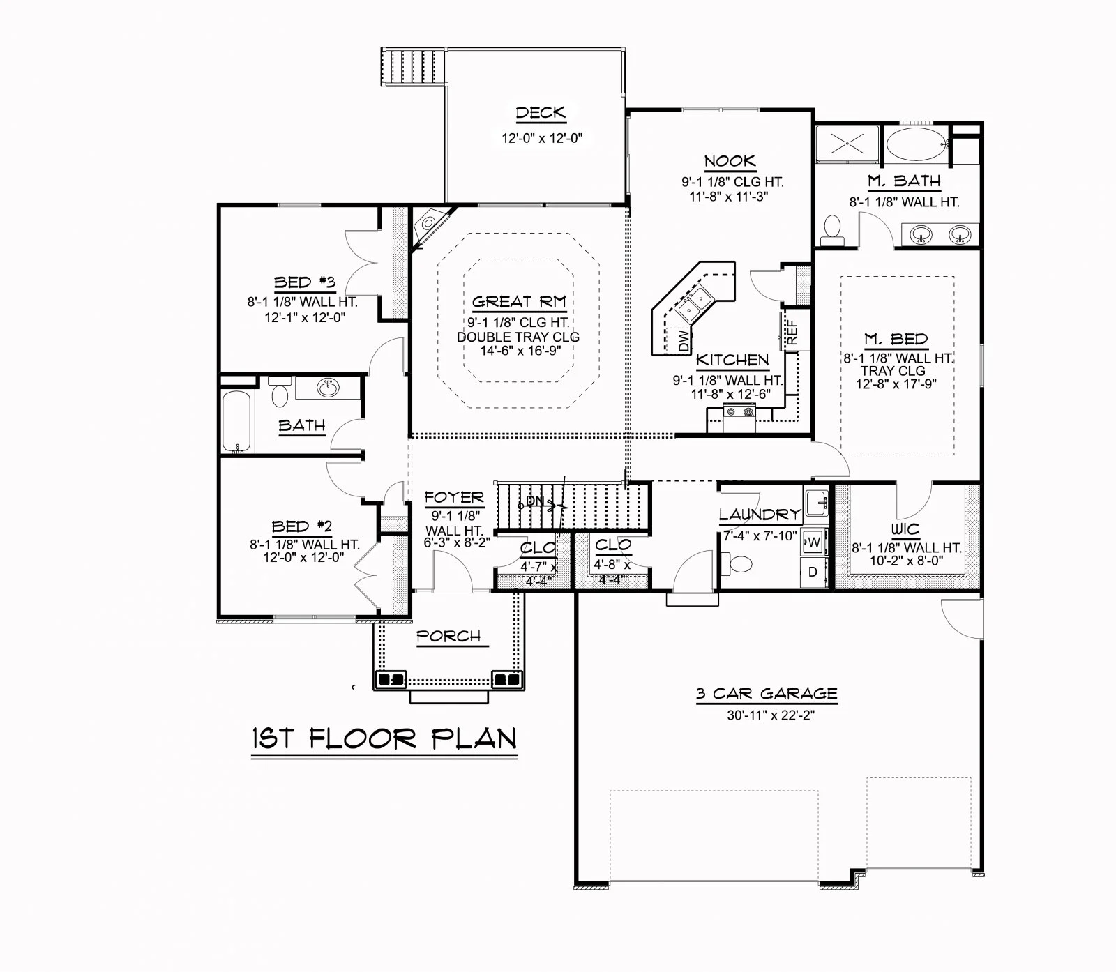 CHD-1639 Colonial House Plan – Main Floor Plan