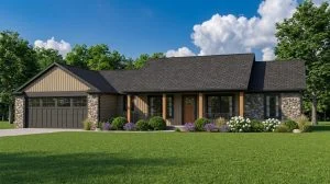 CHD-1643 Cottage House Plan – Front Elevation