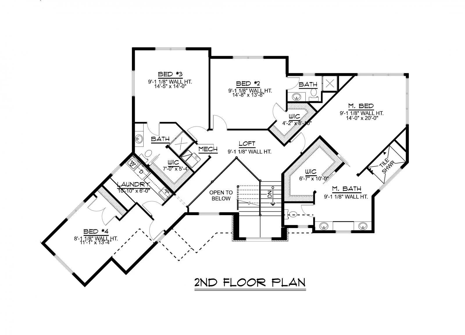 CHD-1651 Beach House Plan – Second Floor Plan