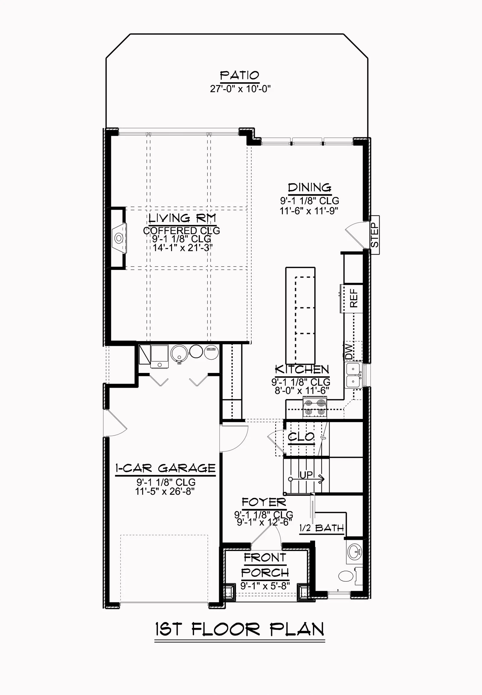 CHD-1654 Beach House Plan – First Floor Plan