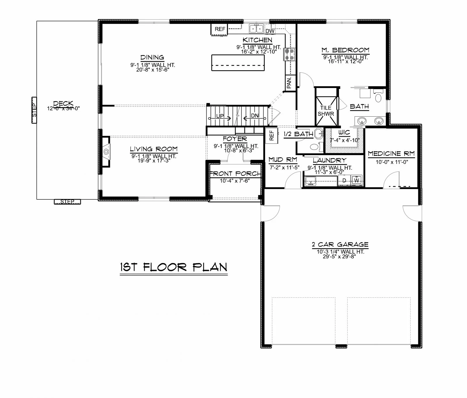 CHD-1657 Country House Plan – First Floor Plan