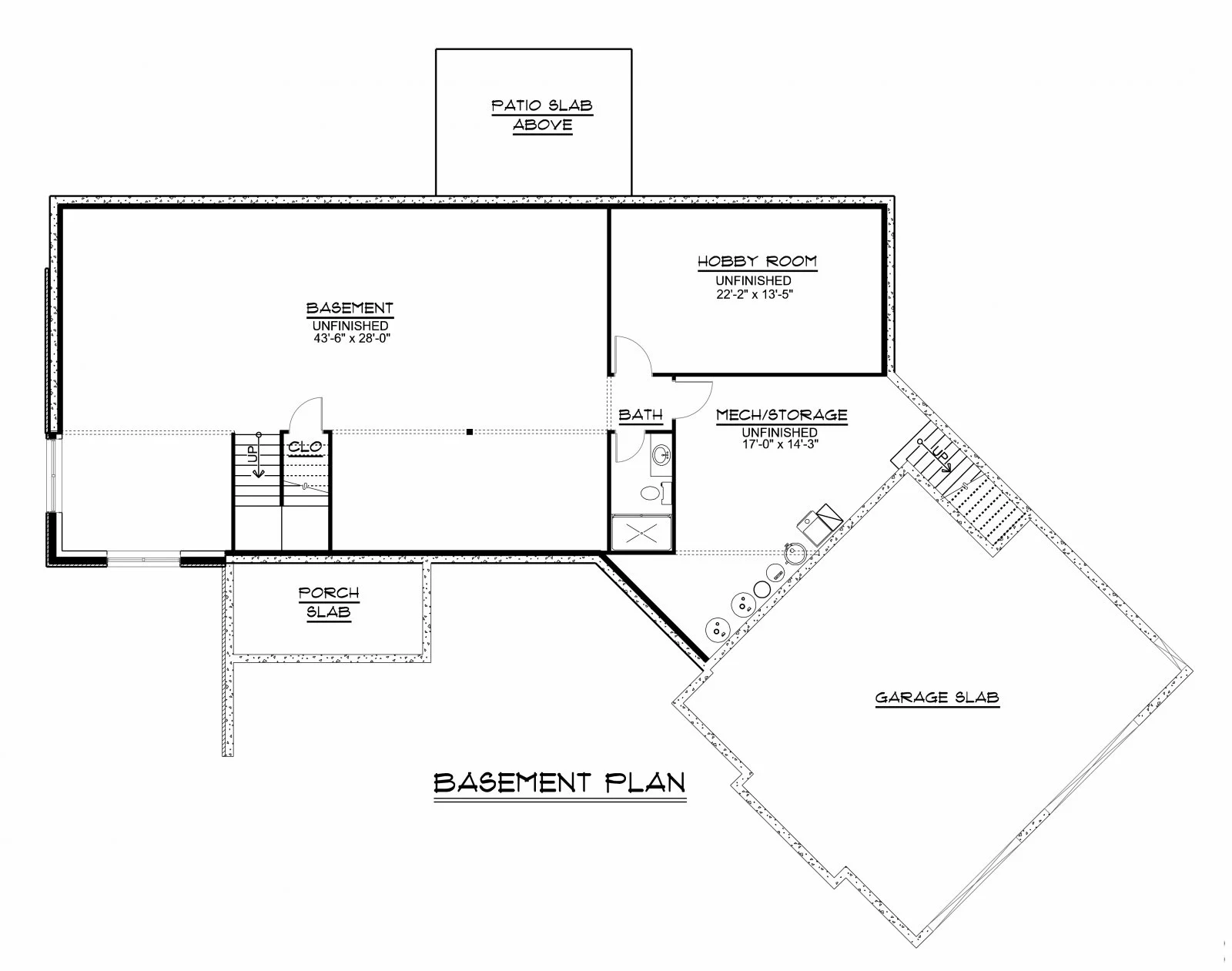 CHD-1660 Country House Plan – Basement Floor Plan