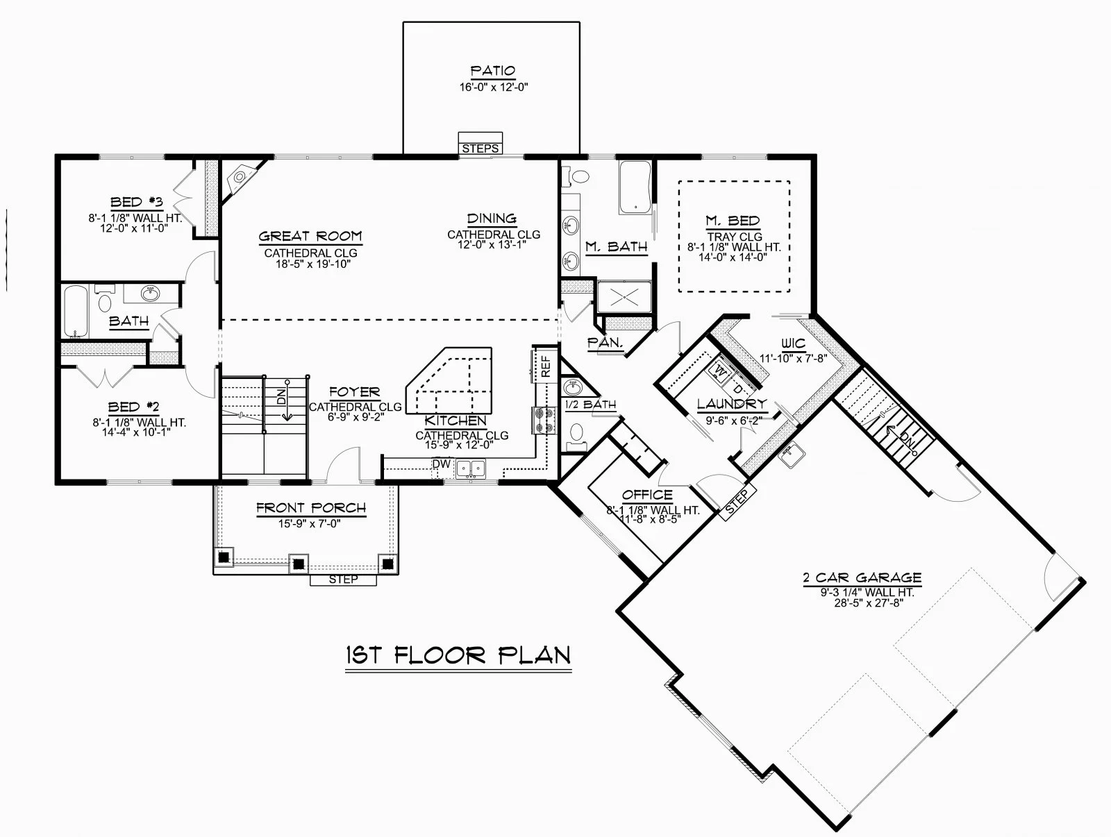CHD-1660 Country House Plan – Main Floor Plan