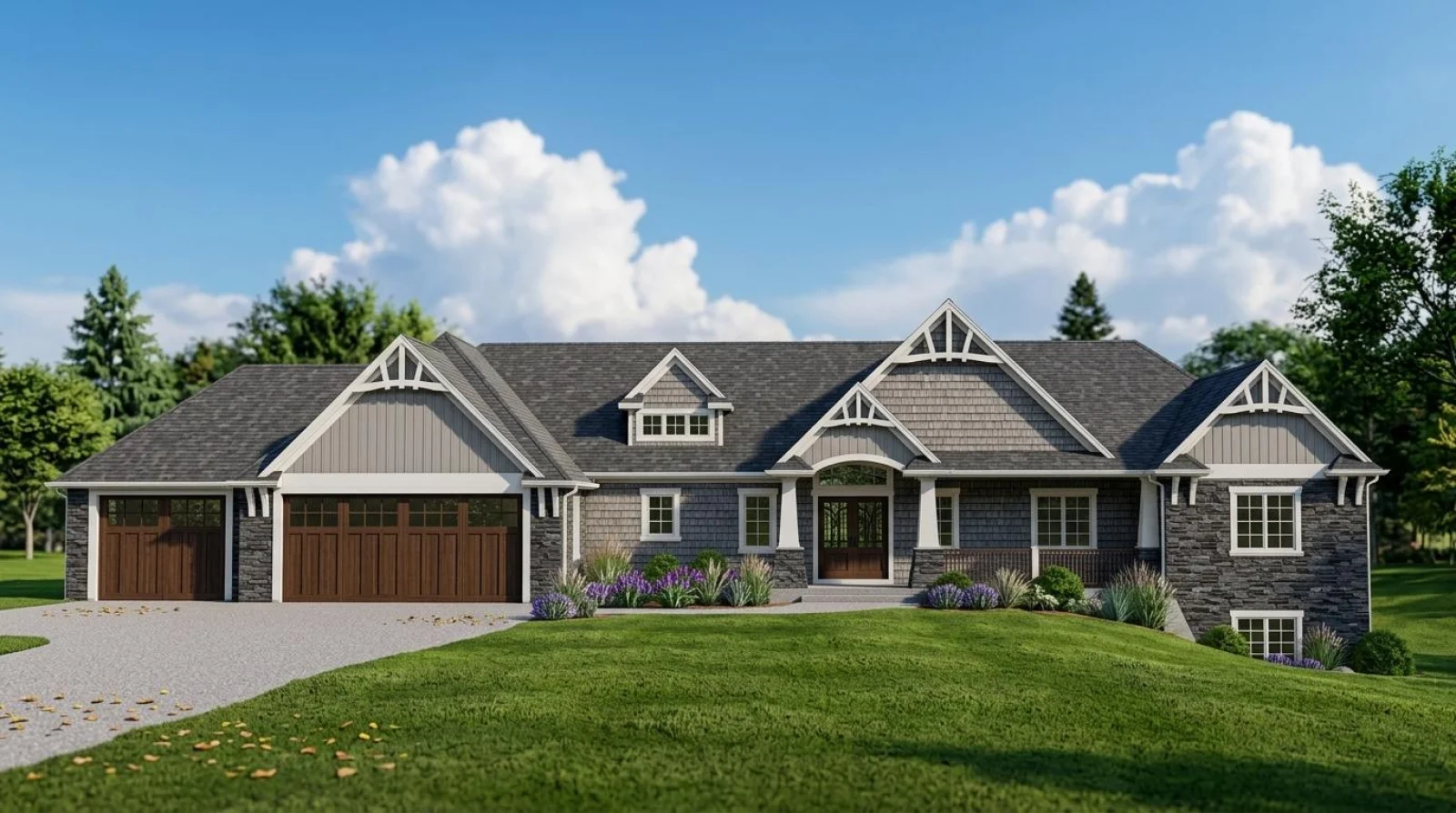 CHD-1663 Cottage House Plan – Front Elevation
