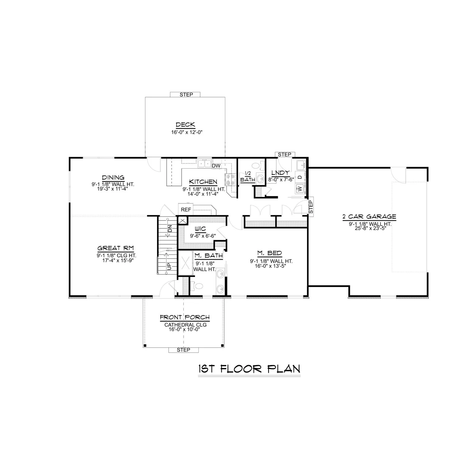 CHD-1665 Colonial House Plan – First Floor Plan