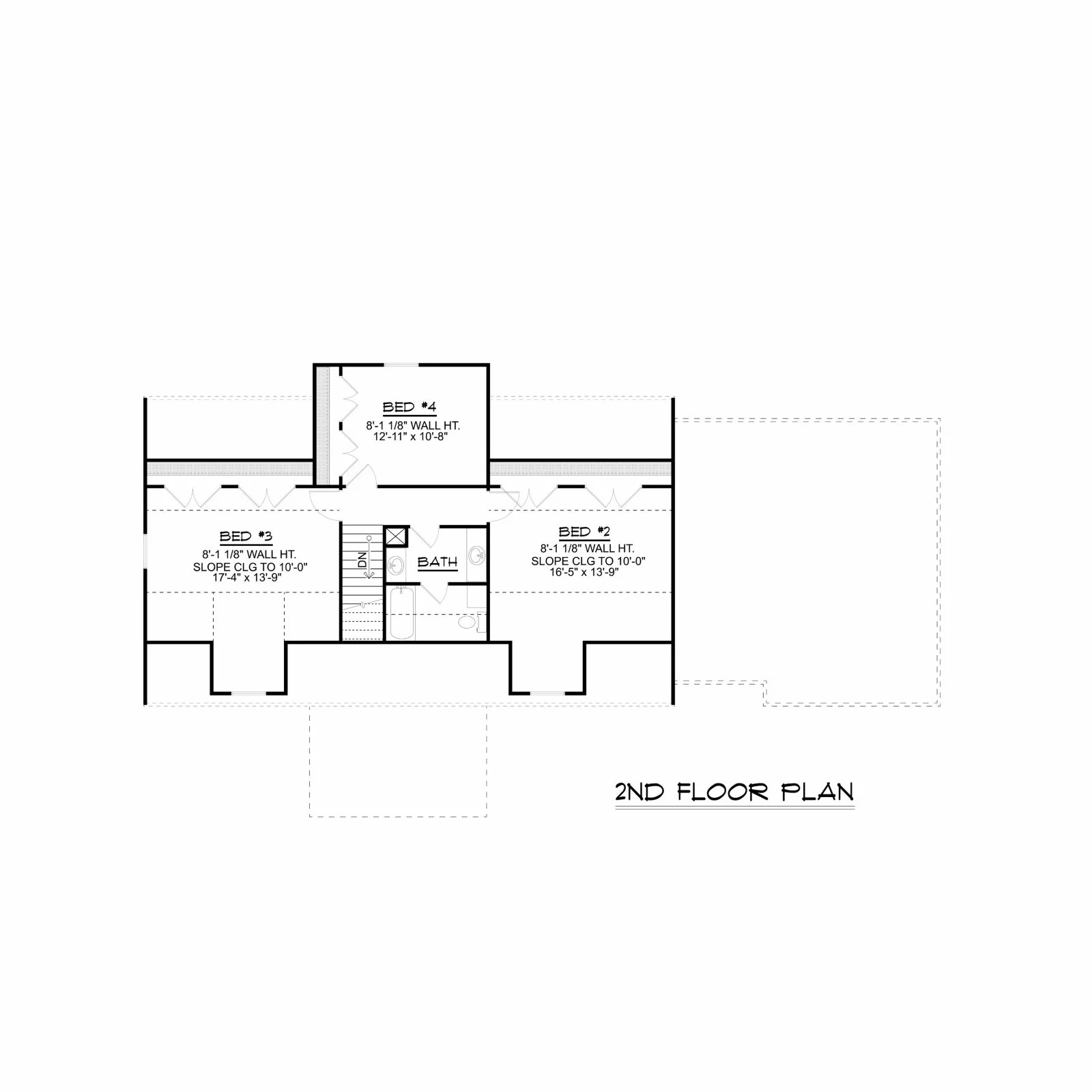 CHD-1665 Colonial House Plan – Second Floor Plan