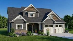 CHD-1666 Beach House Plan – Front Elevation
