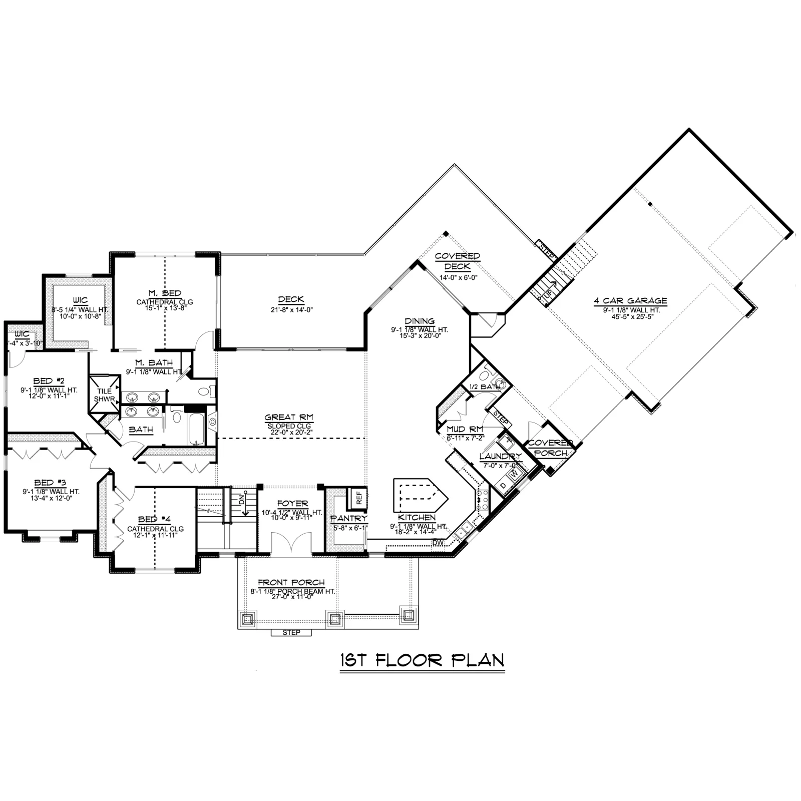 CHD-1675 Cottage House Plan – Main Floor Plan