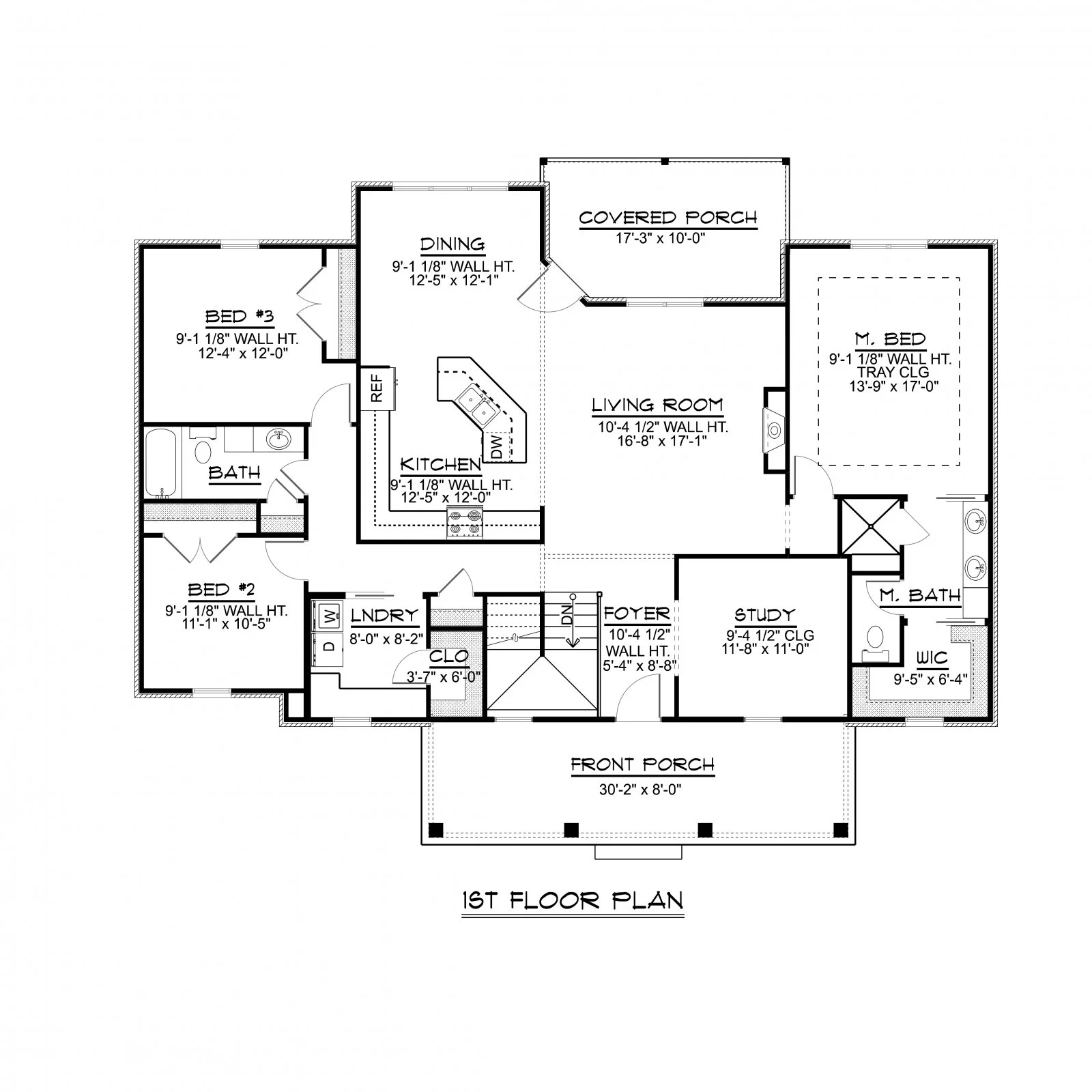 CHD-1680 Colonial House Plan – Main Floor Plan