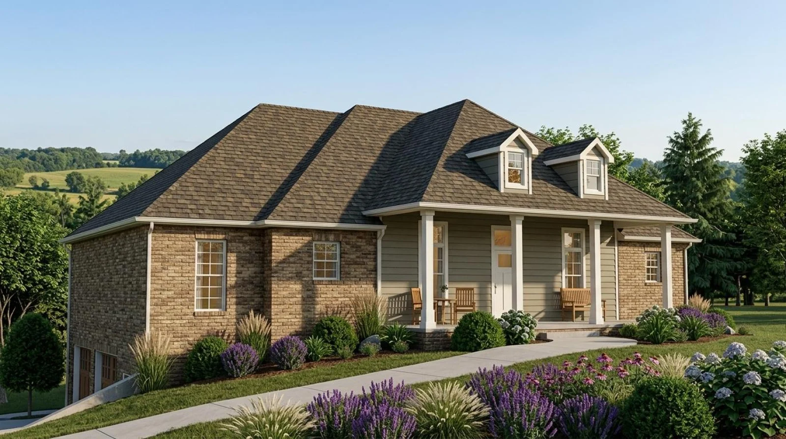 CHD-1680 Colonial House Plan – Front Elevation