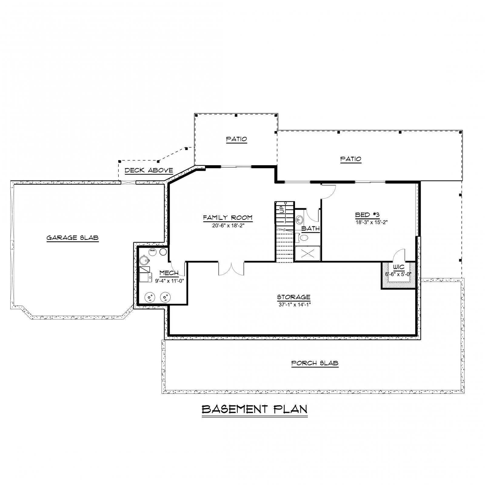 CHD-1682 Country House Plan – Basement Floor Plan