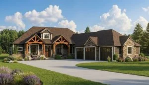 CHD-1690 Beach House Plan – Front Elevation