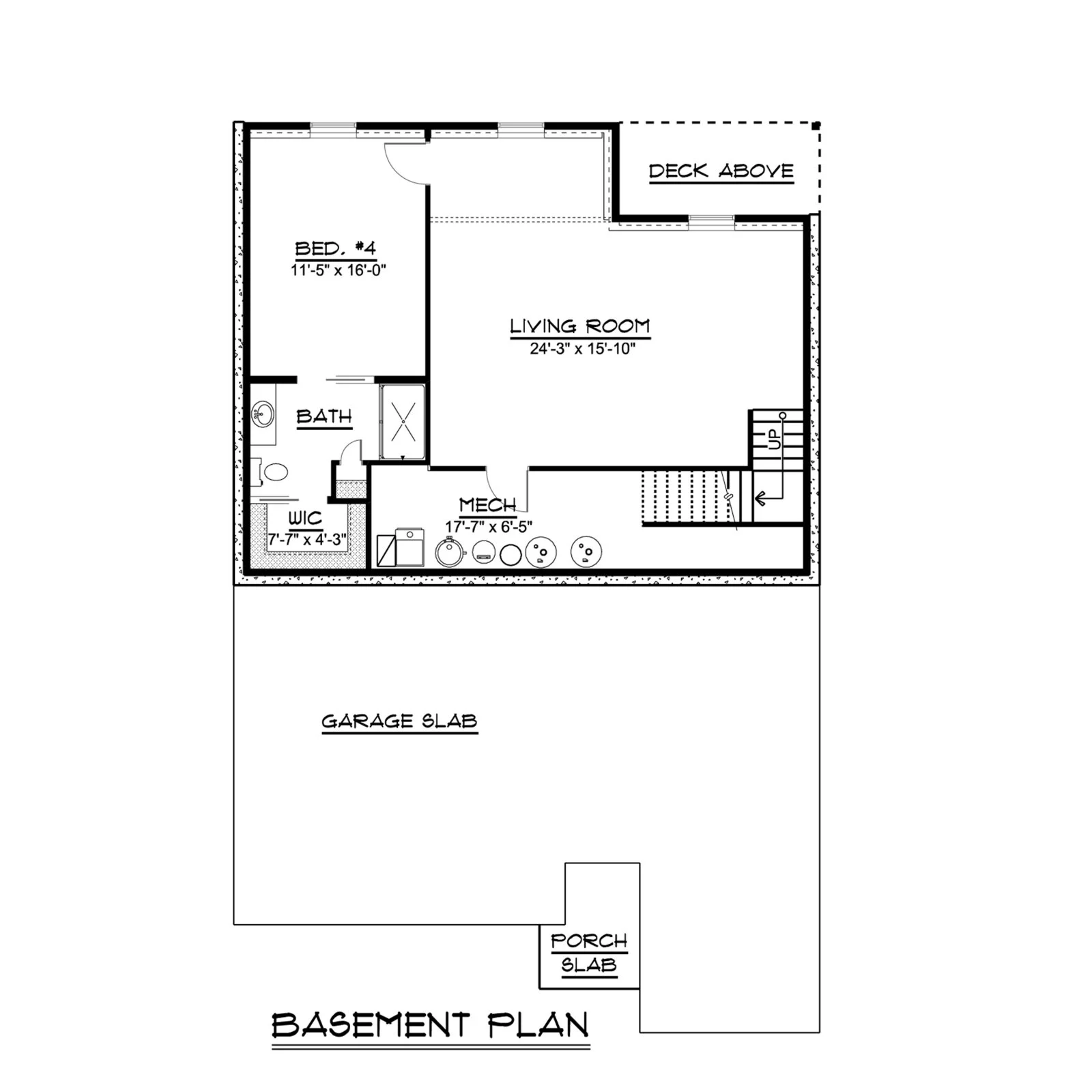 CHD-1692 Country House Plan – Basement Floor Plan