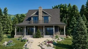 CHD-1693 Beach House Plan – Front Elevation
