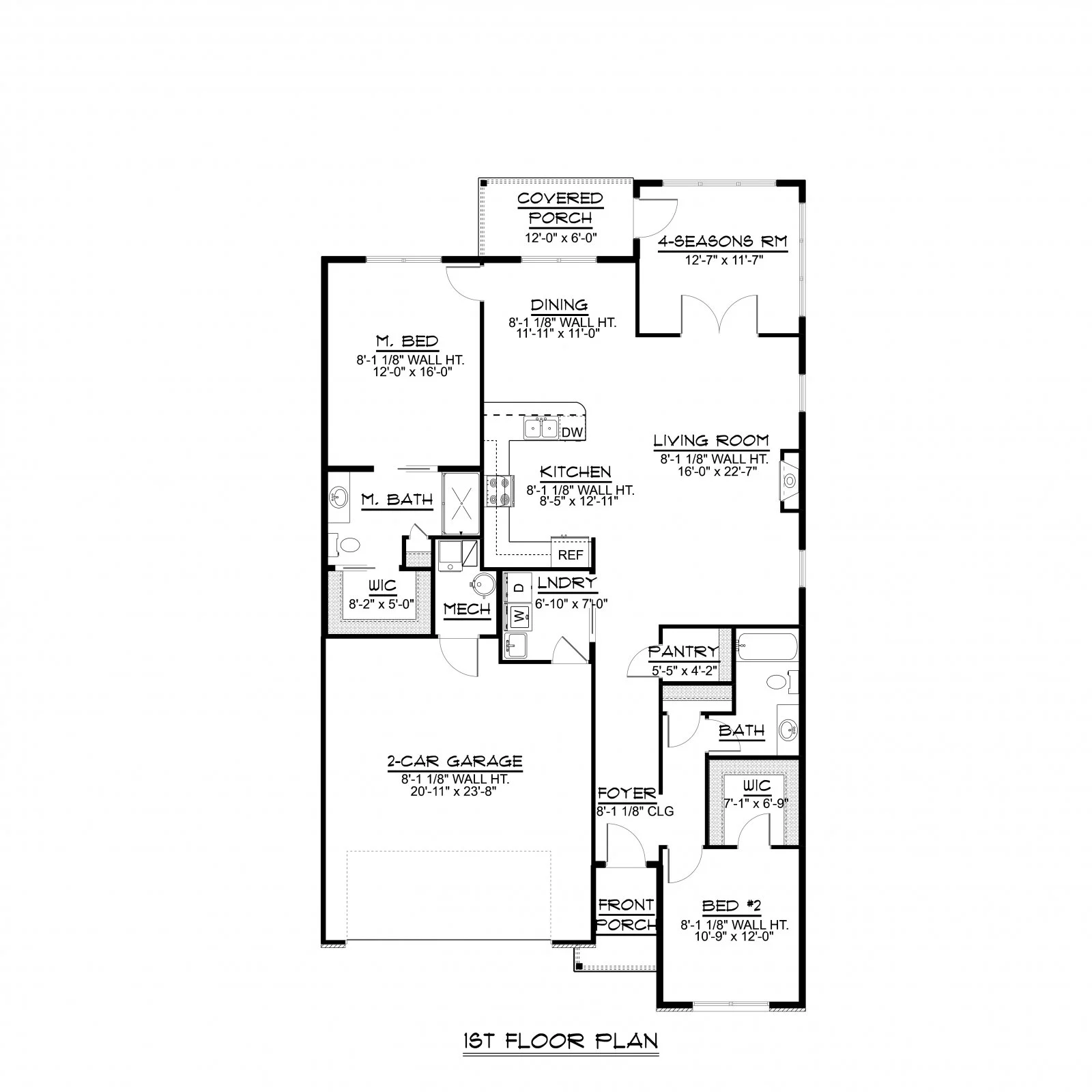 CHD-1696 Country House Plan – Main Floor Plan