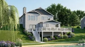 CHD-1699 Beach House Plan – Front Elevation