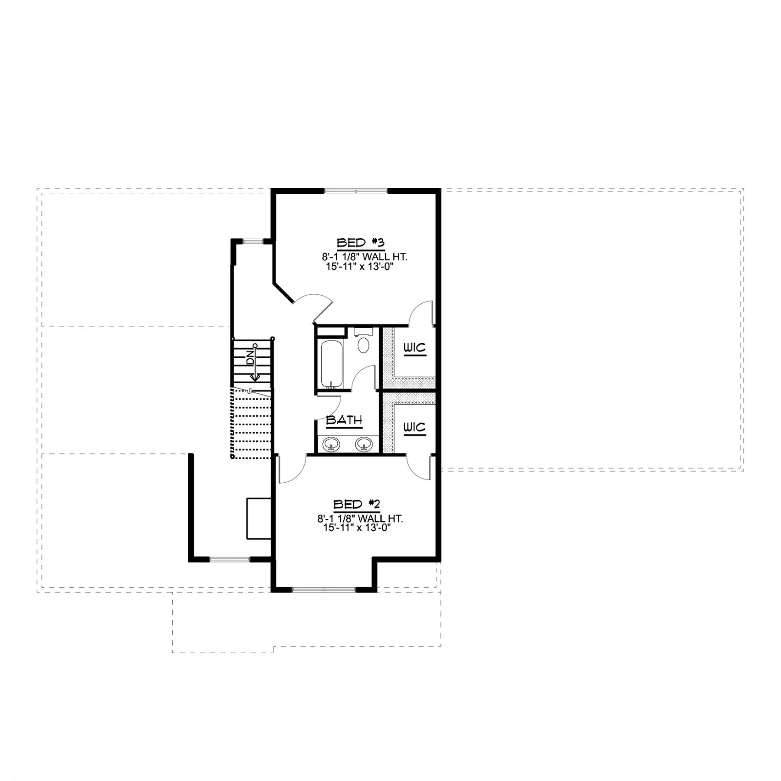 CHD-1701 Cottage House Plan – Second Floor Plan