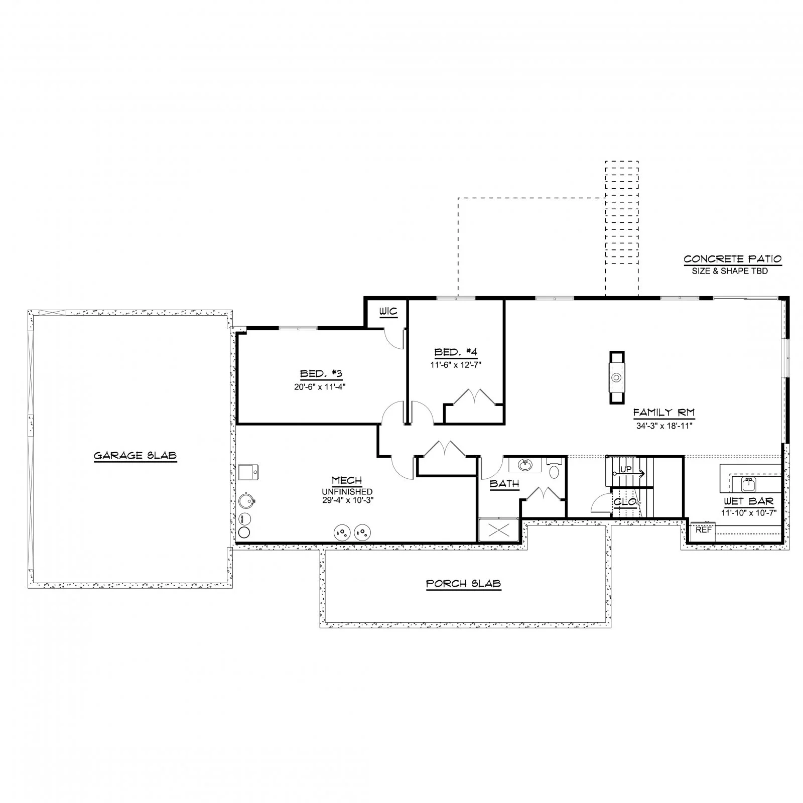 CHD-17109 Country House Plan – Basement Floor Plan