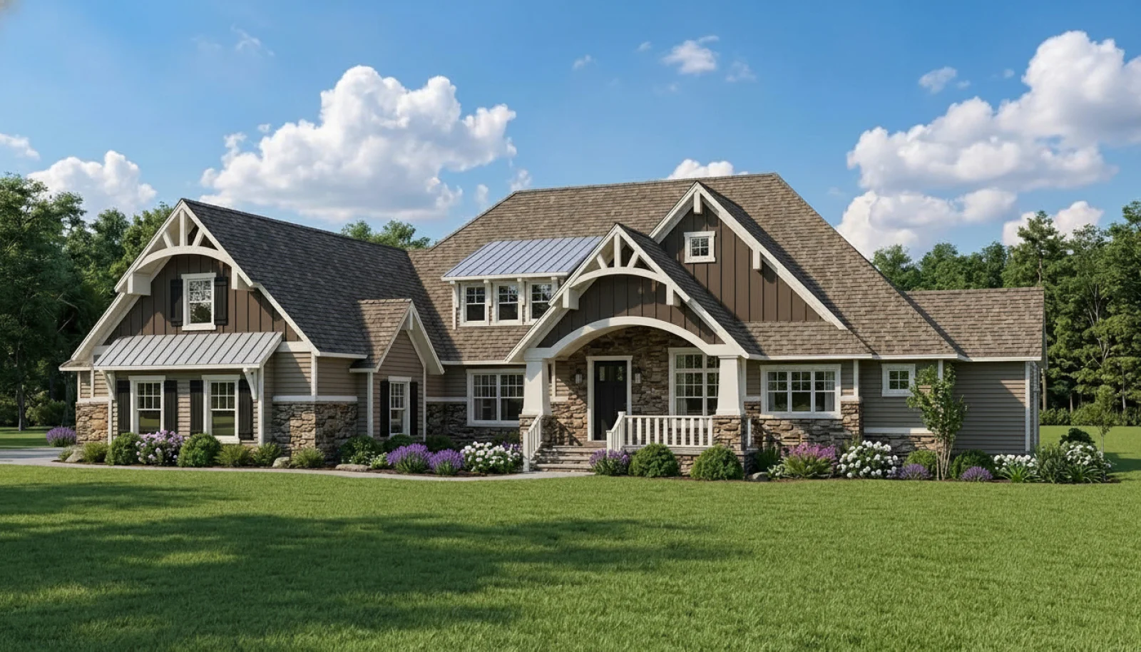CHD-17113 Country House Plan – Front Elevation