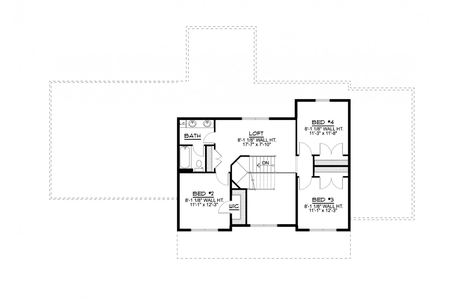 CHD-17118 Cottage House Plan – Second Floor Plan