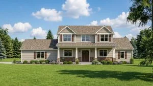 CHD-17118 Cottage House Plan – Front Elevation