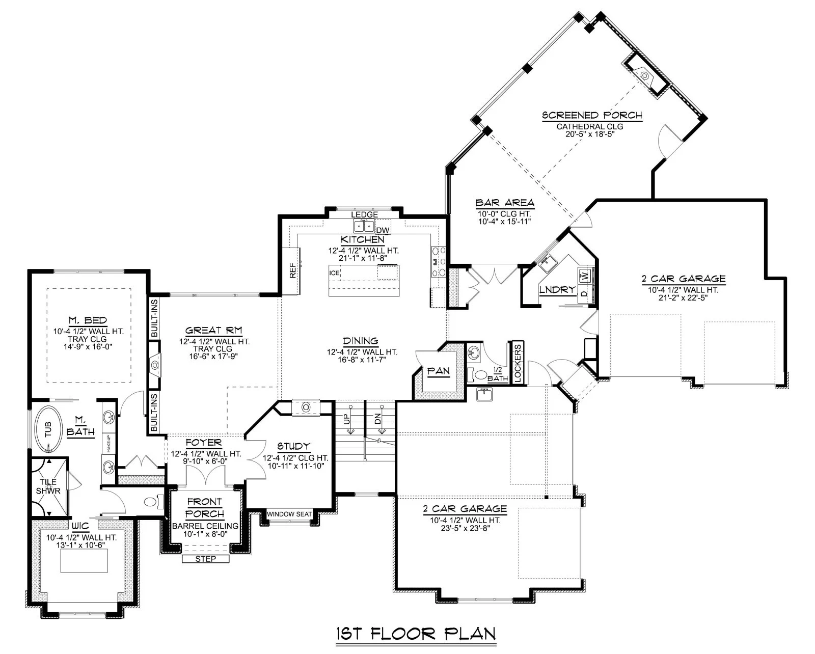 CHD-17119 Cottage House Plan – First Floor Plan