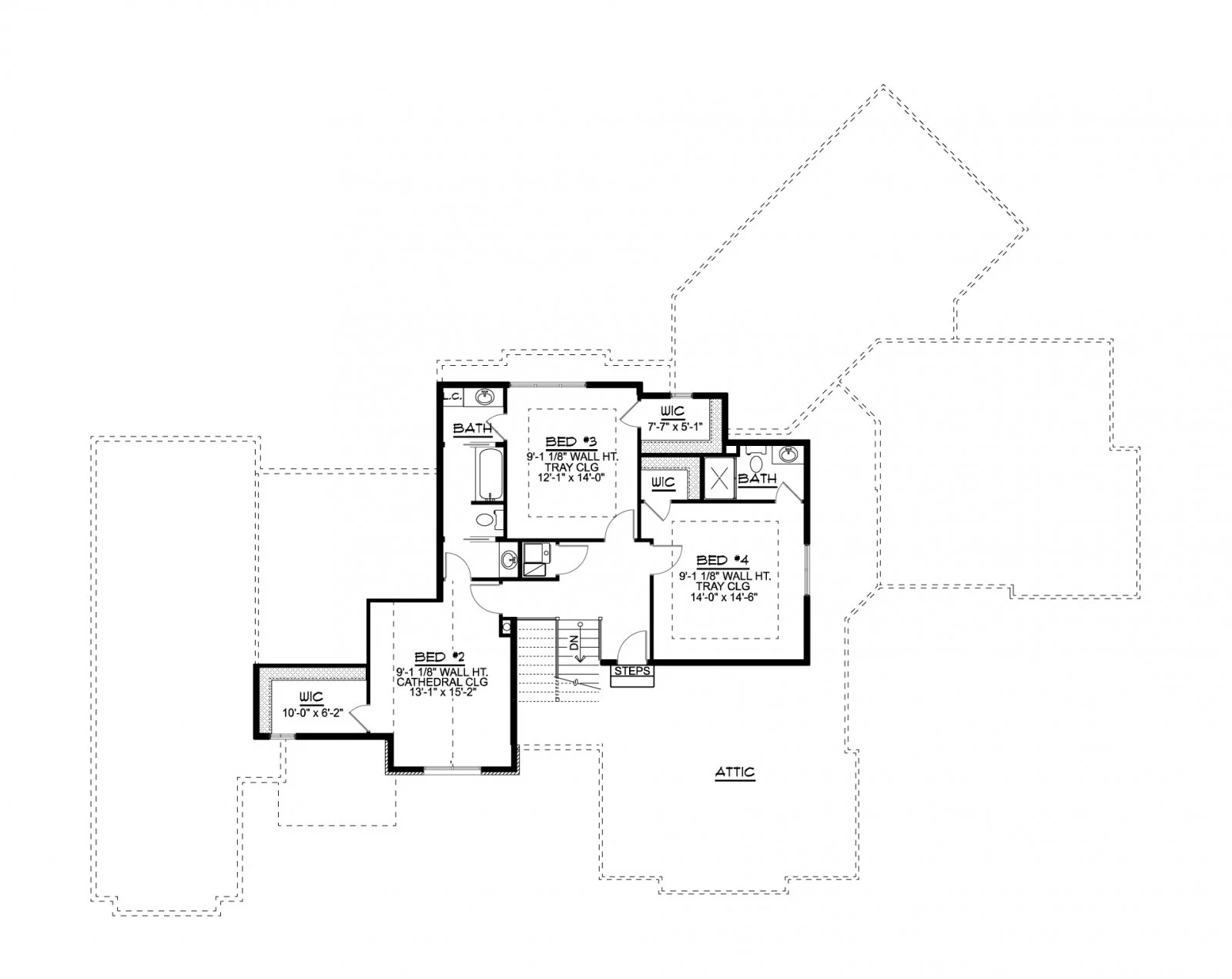 CHD-17119 Cottage House Plan – Second Floor Plan