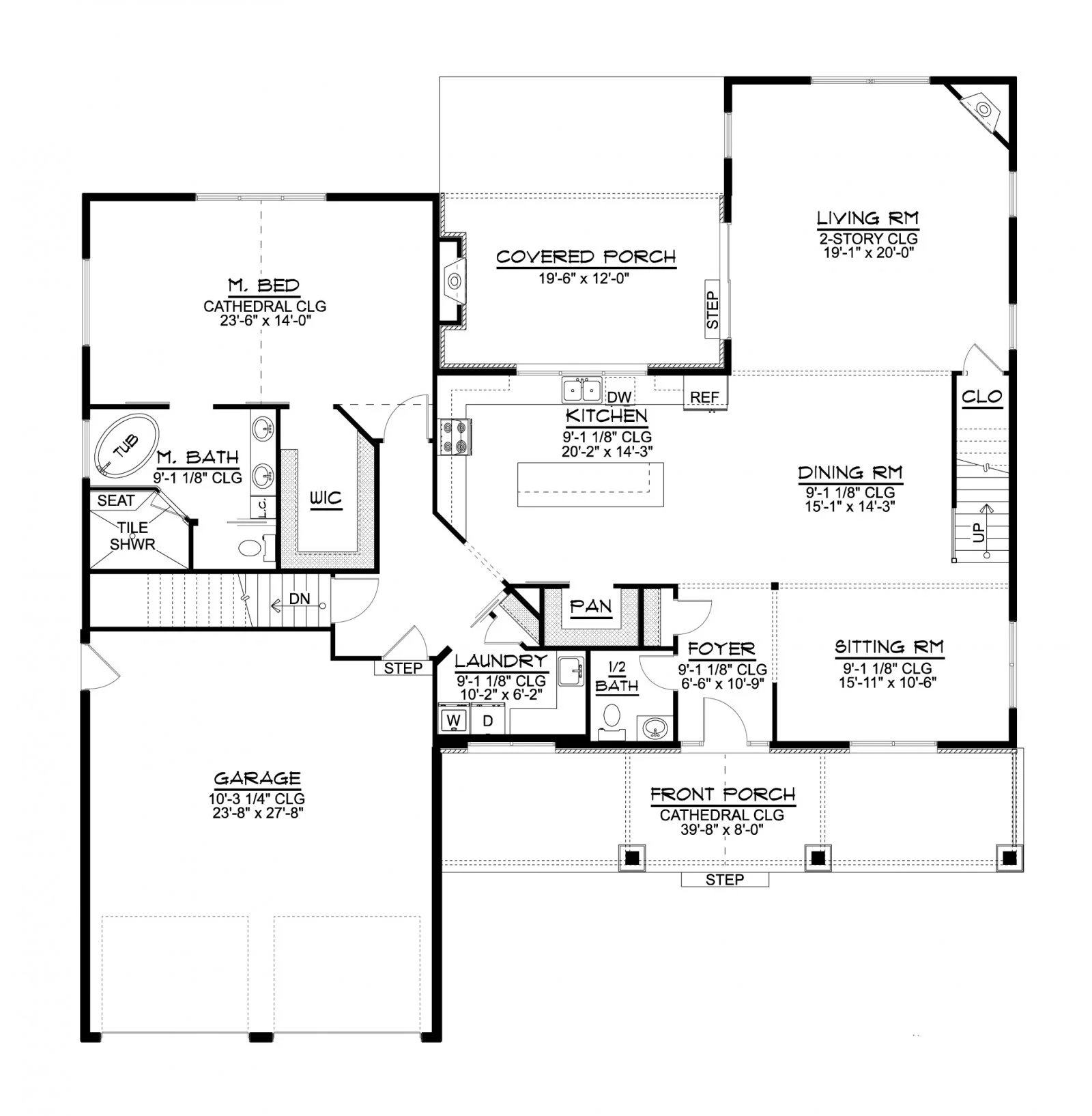 CHD-17122 Country House Plan – First Floor Plan