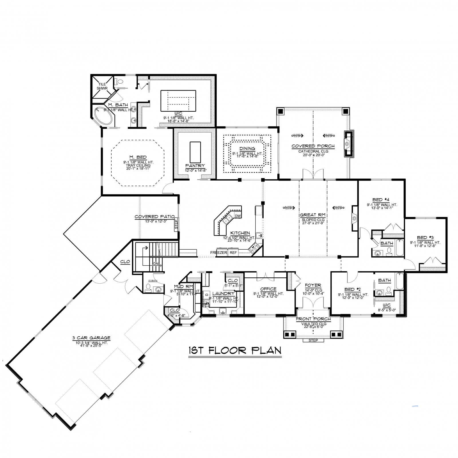 CHD-1719 Cottage House Plan – Main Floor Plan