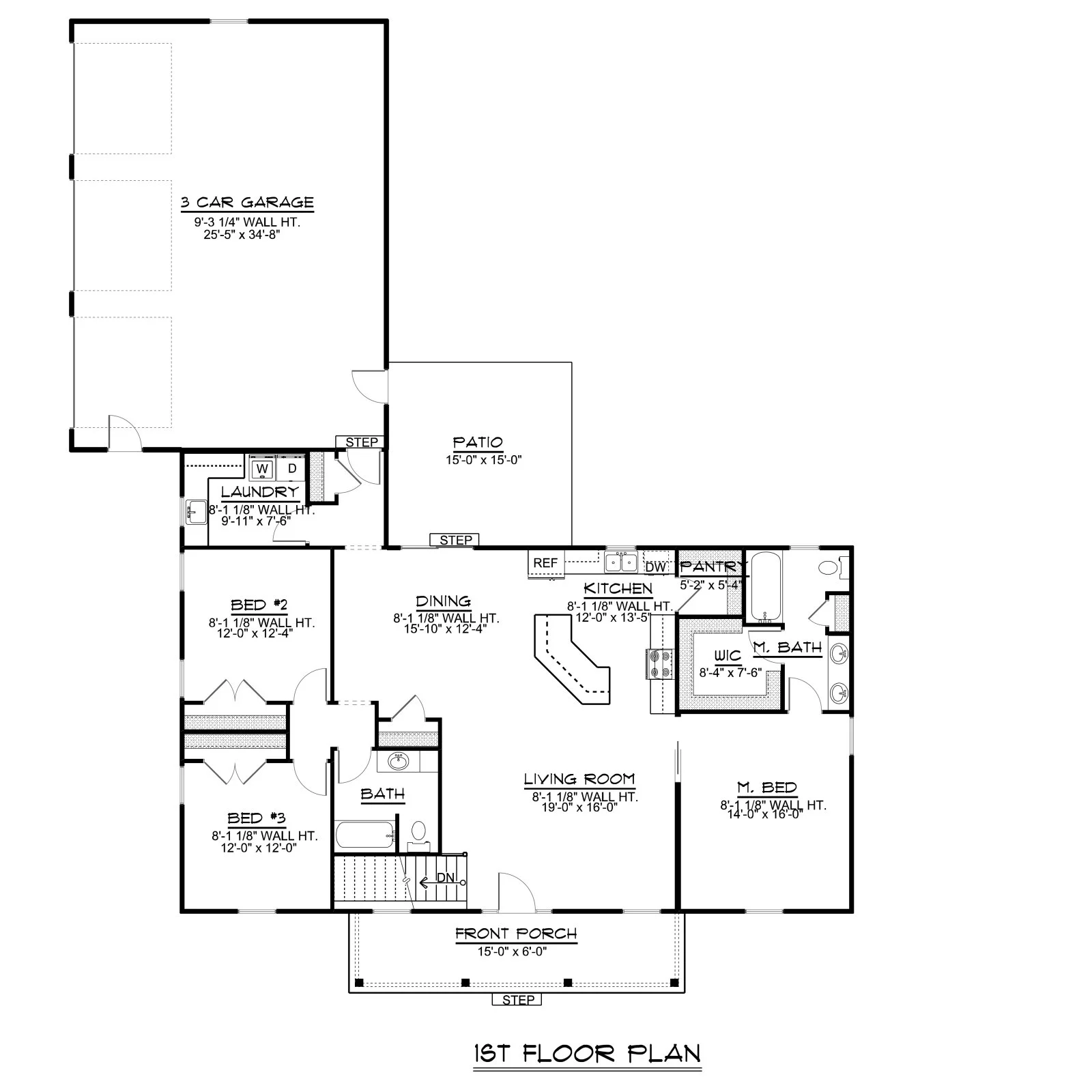 CHD-1720 Cottage House Plan – Main Floor Plan