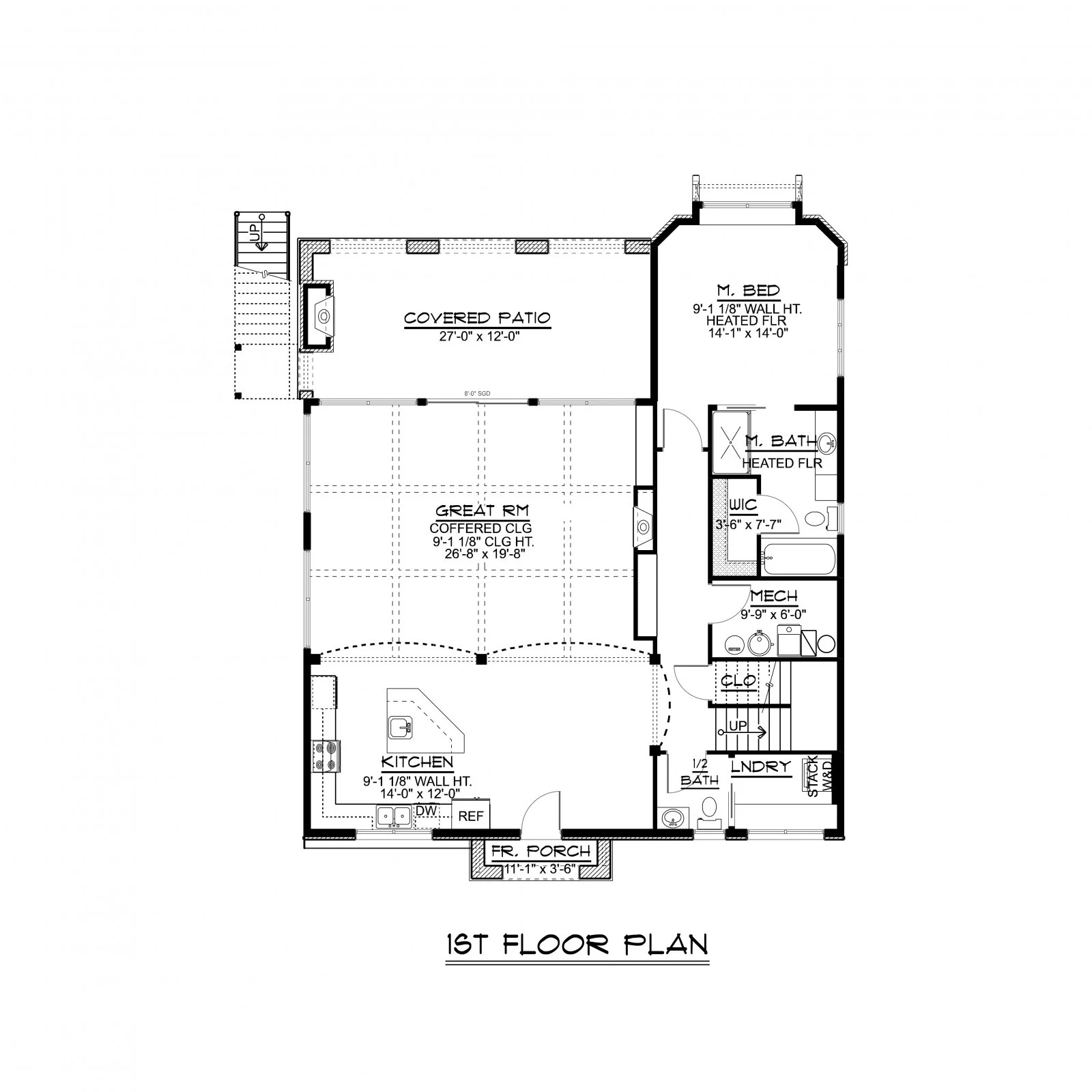 CHD-1729 Beach House Plan – First Floor Plan
