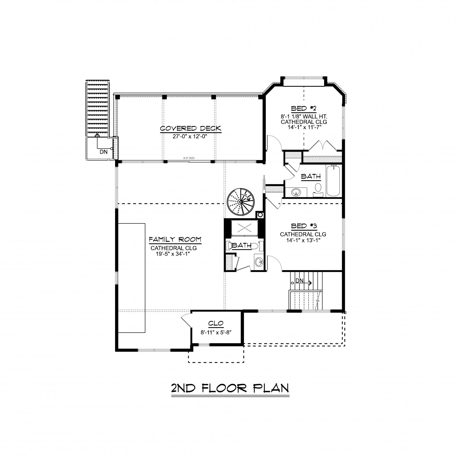 CHD-1729 Beach House Plan – Second Floor Plan
