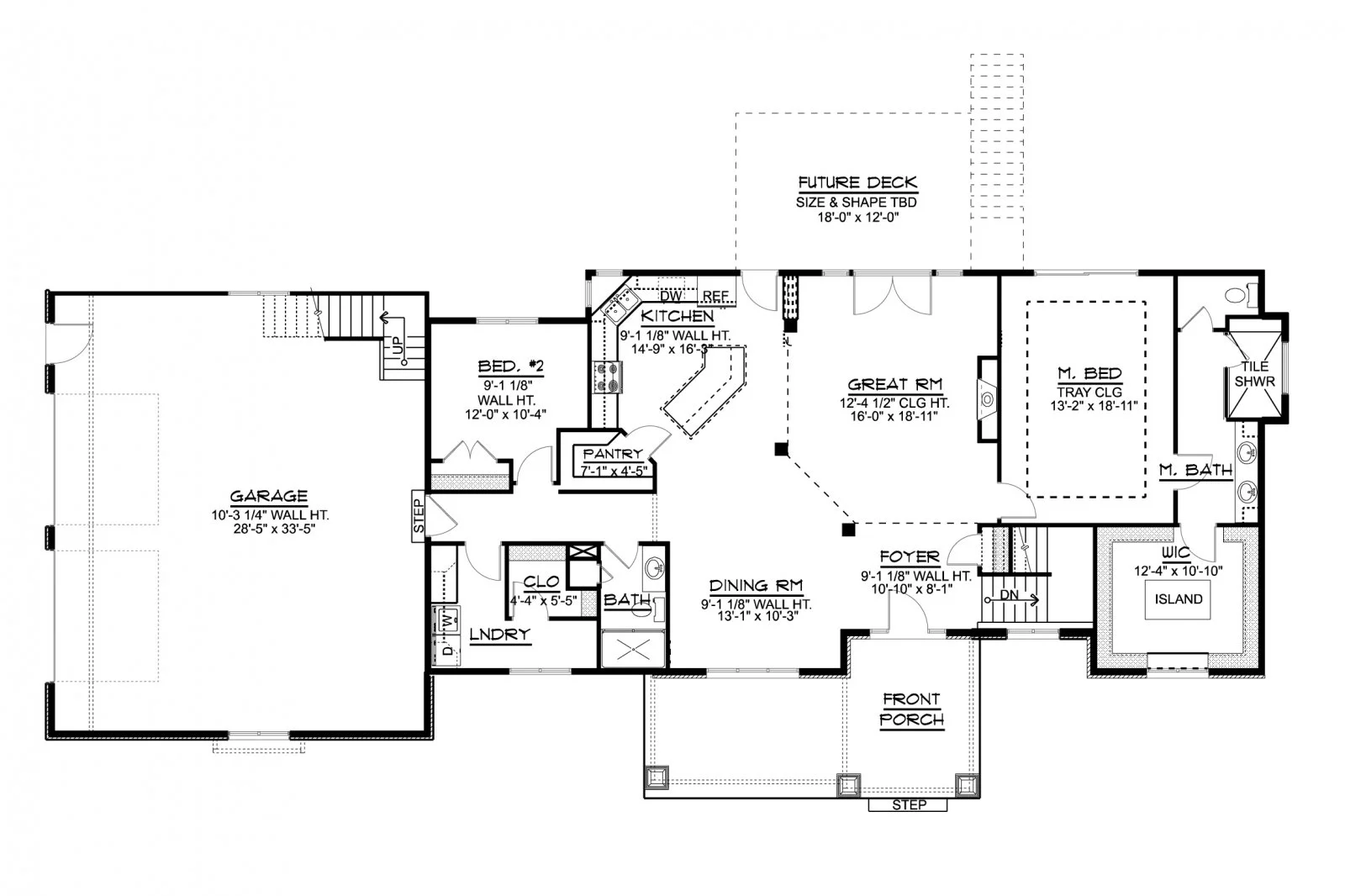 CHD-1743 Country House Plan – Main Floor Plan