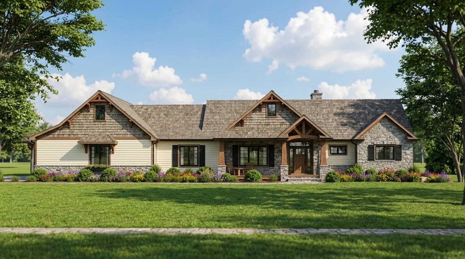 CHD-1743 Country House Plan – Front Elevation