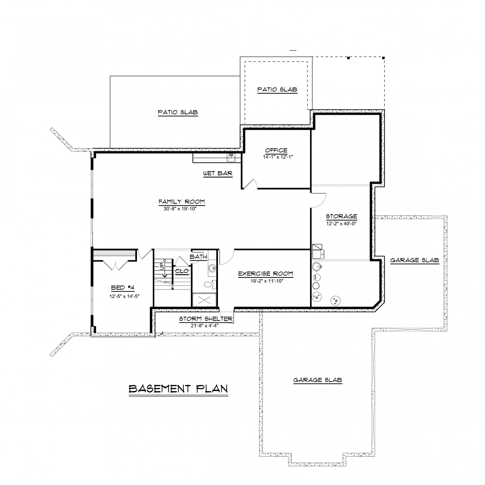 CHD-1744 Country House Plan – Basement Floor Plan