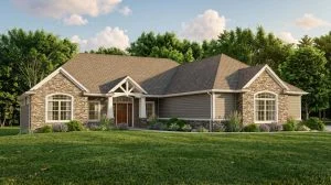 CHD-1744 Country House Plan – Front Elevation