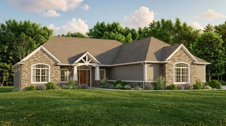 CHD-1744 Country House Plan – Front Elevation