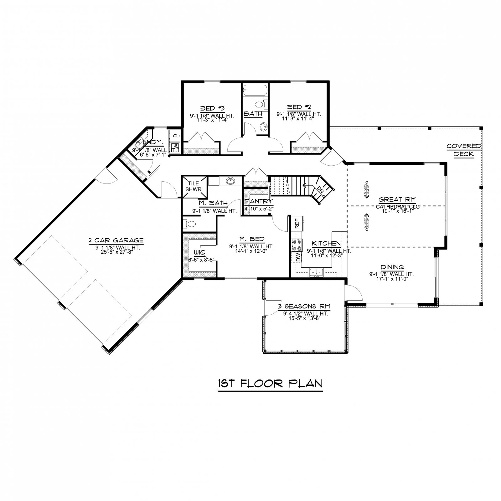 CHD-1747 Cottage House Plan – Main Floor Plan