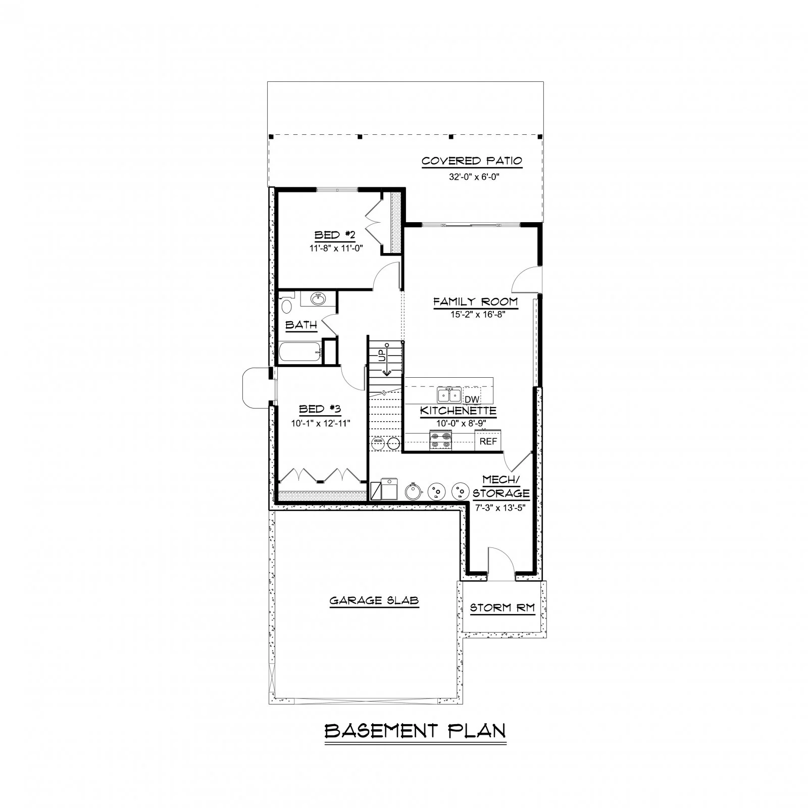 CHD-1751 Beach House Plan – Basement Floor Plan