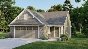 CHD-1751 Beach House Plan – Front Elevation