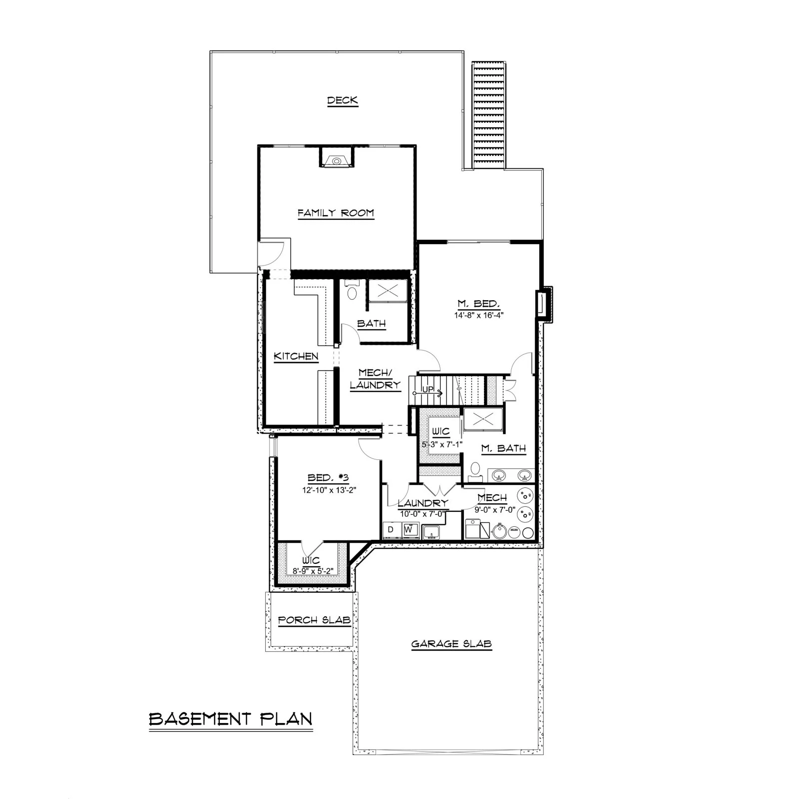 CHD-1754 Beach House Plan – Basement Floor Plan