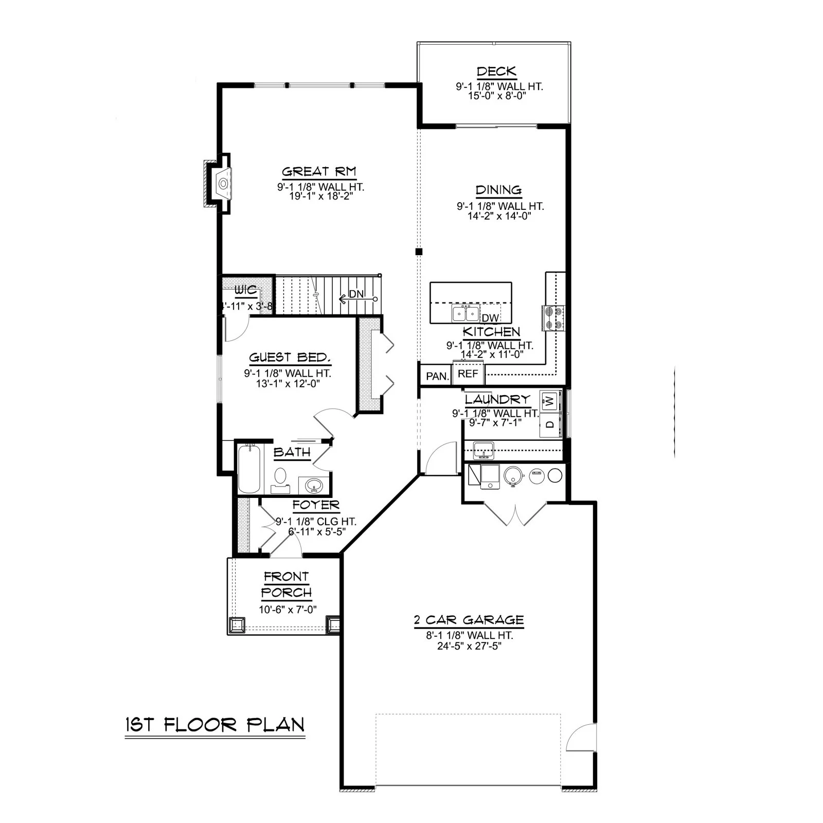 CHD-1754 Beach House Plan – Main Floor Plan