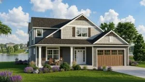 CHD-1757 Beach House Plan – Front Elevation