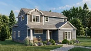 CHD-1765 Beach House Plan – Front Elevation