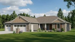 CHD-1796 Cottage House Plan – Front Elevation