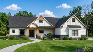 CHD-18115 Contemporary House Plan – Front Elevation